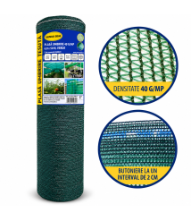 Plasa umbrire 40 g/mp, 6 x 50 m, verde
